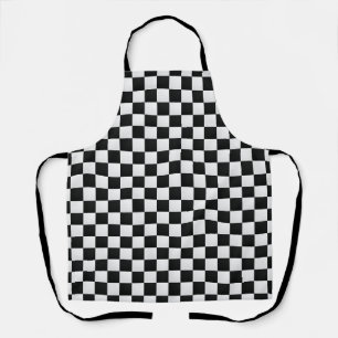 Schwarz-Weiß-Krokodilhaut-Druck-Schach Schürze