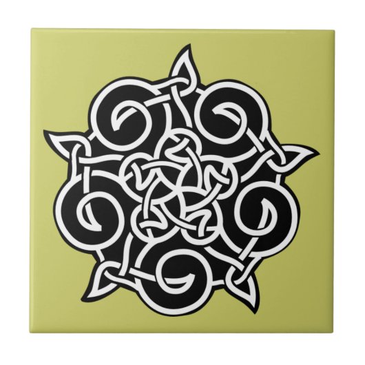 Schwarz-Weiß-Kronen Fliese (Vorderseite)