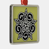Schwarz-Weiß-Kronen Silbernes Ornament (Rechts)
