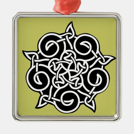 Schwarz-Weiß-Kronen Silbernes Ornament (Vorne)