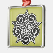 Schwarz-Weiß-Kronen Silbernes Ornament (Links)