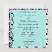 Schwarz-Weiß-Kronleuchter - Dusche lädt ein Einladung (Rückseite)