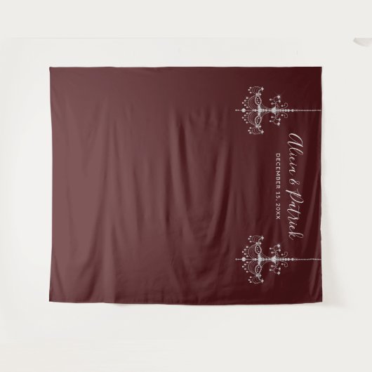 Schwarz-Weiß-Kronleuchter für Hochzeiten - Foto im Wandteppich (Vorderseite (Horizontal))