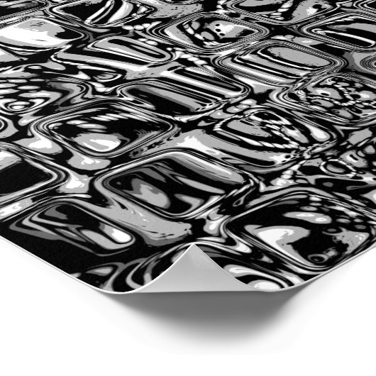 Schwarz-Weiß-Kuben Poster (Ecke)