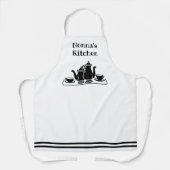 Schwarz-Weiß-Küche mit Kaffee Schürze (Vorderseite)
