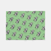 Schwarz-Weiß-Kuh-Cartoon Fleecedecke (Vorderseite (Horizontal))