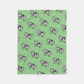 Schwarz-Weiß-Kuh-Cartoon Fleecedecke (Vorderseite)