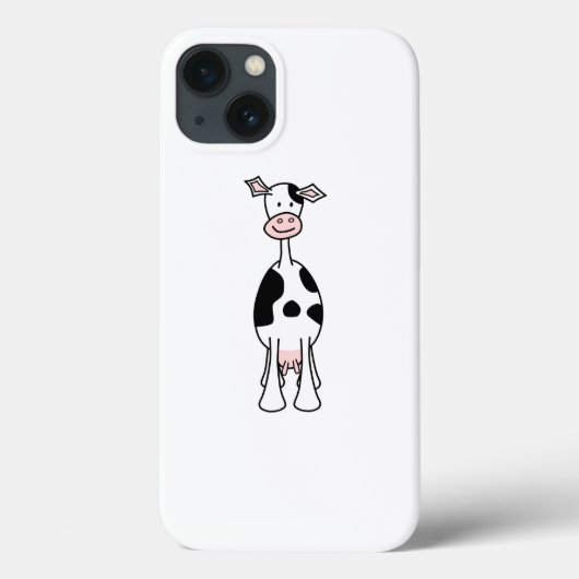 Schwarz-Weiß-Kuh-Cartoon. Vorderseite. Case-Mate iPhone Hülle (Rückseite)