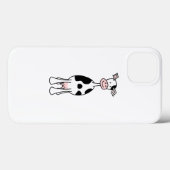 Schwarz-Weiß-Kuh-Cartoon. Vorderseite. Case-Mate iPhone Hülle (Rückseite (Horizontal))
