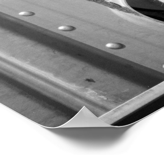 Schwarz-Weiß-Kuh, die seine Nase durch 16x20 wirft Poster (Ecke)