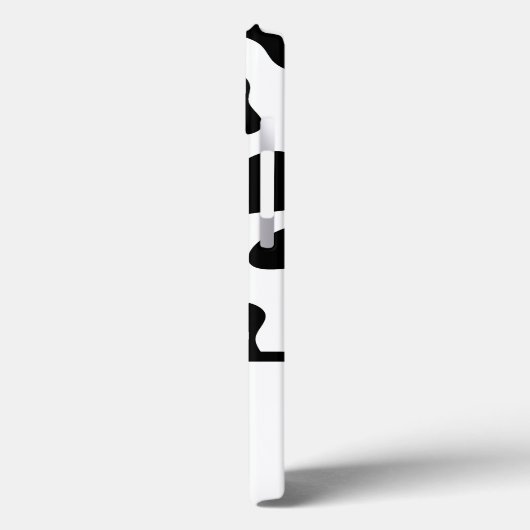 Schwarz-Weiß-Kuh-Druck, anfänglicher Farbblock Case-Mate iPhone Hülle (Rückseite / Links)