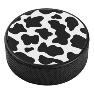 Schwarz-Weiß-Kuh-Druck  Eishockey Puck