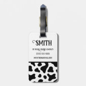 Schwarz-Weiß-Kuh-Druck, Farbblockkid Gepäckanhänger (Rückseite vertikal)