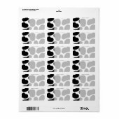 Schwarz-Weiß-Kuh-Druckmuster. Adressaufkleber (Vorne)