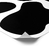 Schwarz-Weiß-Kuh-Druckmuster. Poster (Ecke)