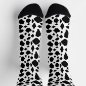Schwarz-Weiß-Kuh-Druckmuster Western Socken (Oben)
