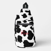 Schwarz-Weiß-Kuh-Flecken Kreuzkörperbeutel Crossbody Bag (Vorderseite)
