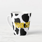 Schwarz-Weiß-Kuh-Flecken Latte Tasse Geschenk (Linke Ecke)