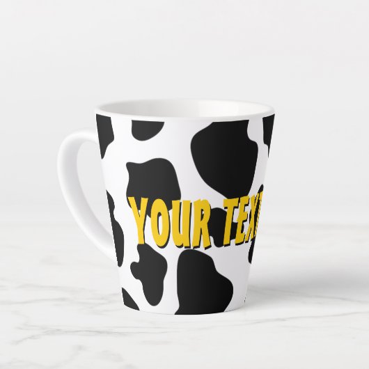 Schwarz-Weiß-Kuh-Flecken Latte Tasse Geschenk (Linke Ecke)