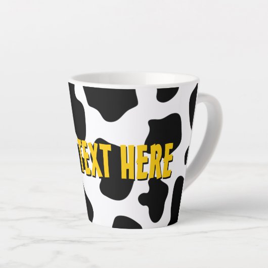 Schwarz-Weiß-Kuh-Flecken Latte Tasse Geschenk (Rechte Ecke)