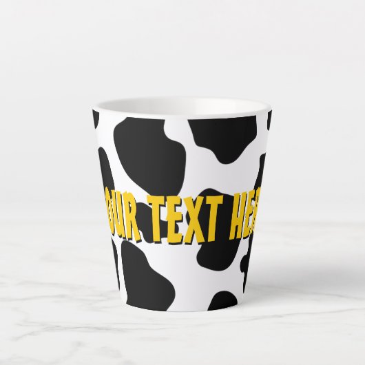 Schwarz-Weiß-Kuh-Flecken Latte Tasse Geschenk (Vorderseite)