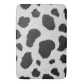 Schwarz-Weiß-Kuh-Flecken Muster Imitate Pelzstrukt Badematte (Vorderseite Vertikal)