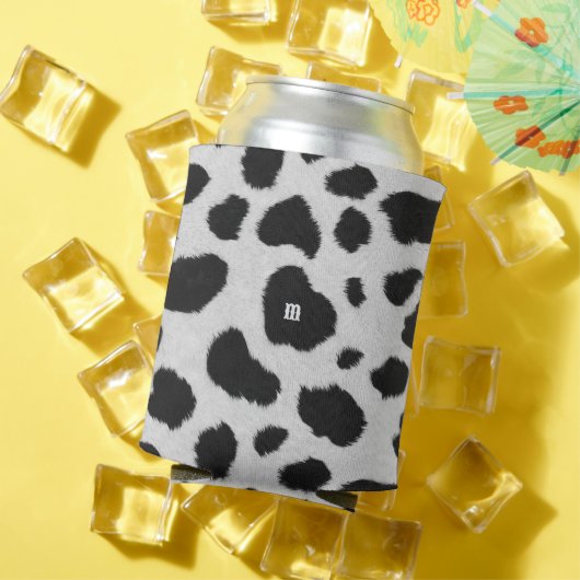 Schwarz-Weiß-Kuh-Flecken Muster Imitate Pelzstrukt Dosenkühler (In Situ Sommer)