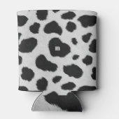 Schwarz-Weiß-Kuh-Flecken Muster Imitate Pelzstrukt Dosenkühler (Rückseite)