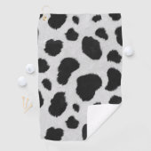 Schwarz-Weiß-Kuh-Flecken Muster Imitate Pelzstrukt Golfhandtuch (Insitu)