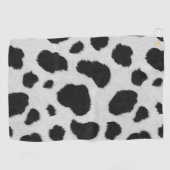 Schwarz-Weiß-Kuh-Flecken Muster Imitate Pelzstrukt Golfhandtuch (Horizontal)