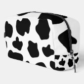 Schwarz-Weiß-Kuh-Flecken Muster Toilettenbeutel Waschbeutel (Rechte Ecke)