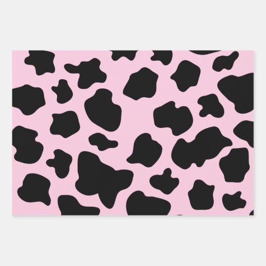 Schwarz-Weiß-Kuh-Flecken Papierblätter Geschenkpapier Set (Vorderseite 2)