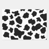 Schwarz-Weiß-Kuh-Flecken Papierblätter Geschenkpapier Set (Vorderseite)