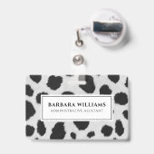 Schwarz-Weiß-Kuh-Flecken Pelzstruktur Ausweis (Rückseite mit Ausziehbar)