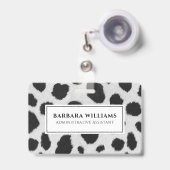 Schwarz-Weiß-Kuh-Flecken Pelzstruktur Ausweis (Vorderseite mit Ausziehbar)