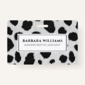 Schwarz-Weiß-Kuh-Flecken Pelzstruktur Ausweis (Rückseite)