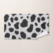 Schwarz-Weiß-Kuh-Flecken Pelzstruktur Badhandtuch Set (Handtuch)
