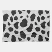Schwarz-Weiß-Kuh-Flecken Pelzstruktur Geschirrtuch (Horizontal)