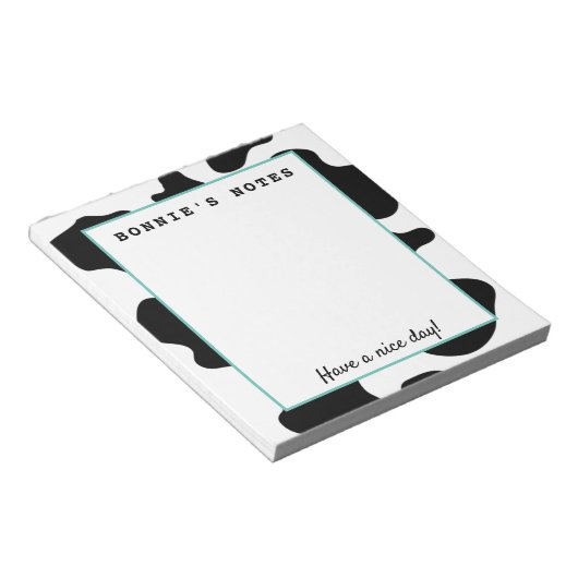 Schwarz-Weiß-Kuh-Flecken - Sonderschrift Notizblock (angewinkelt)