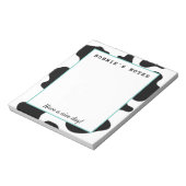 Schwarz-Weiß-Kuh-Flecken - Sonderschrift Notizblock (Rotiert)