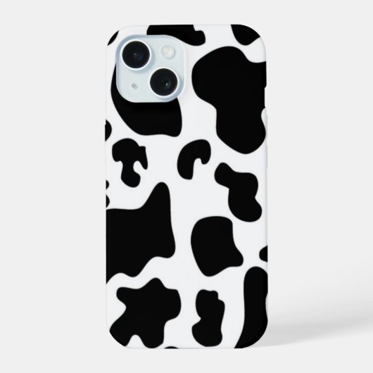 Schwarz-Weiß-Kuh iPhone 15 Hülle (Rückseite)