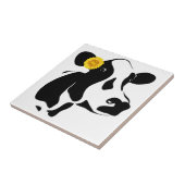Schwarz-Weiß-Kuh-Kachel Fliese (Seite)