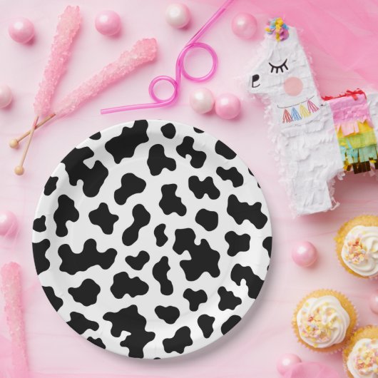 Schwarz-Weiß-Kuh-Kuh-Kugel Print Birthday Party Pappteller (Party)