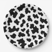 Schwarz-Weiß-Kuh-Kuh-Kugel Print Birthday Party Pappteller (Vorderseite)