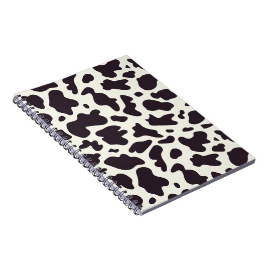 Schwarz-Weiß-Kuh-Muster DruckNotebook Notizblock (Rechte Seite)