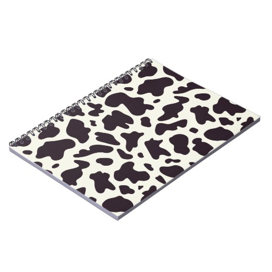 Schwarz-Weiß-Kuh-Muster DruckNotebook Notizblock (Linke Seite)
