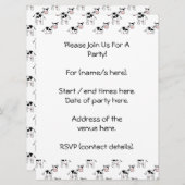 Schwarz-Weiß-Kuh-Muster. Einladung (Vorne/Hinten)