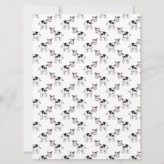 Schwarz-Weiß-Kuh-Muster. Einladung (Rückseite)