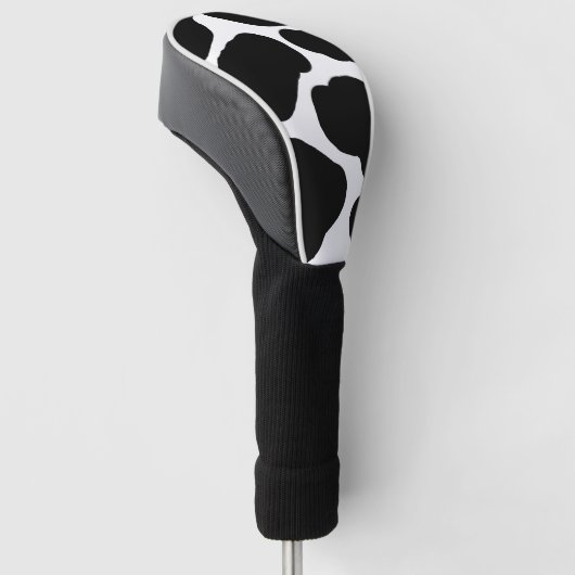 Schwarz-Weiß-Kuh-Muster Golf Headcover (angewinkelt)