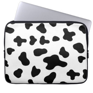Schwarz-Weiß-Kuh-Muster Laptopschutzhülle